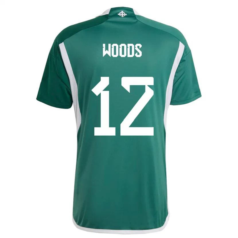 Danxen Niño Camiseta Irlanda Del Norte Lilie Woods #12 Verde 1ª Equipación 24-26 La Camisa