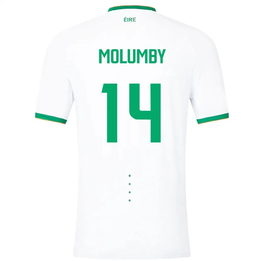 Danxen Niño Camiseta Irlanda Jayson Molumby #14 Blanco 2ª Equipación 24-26 La Camisa