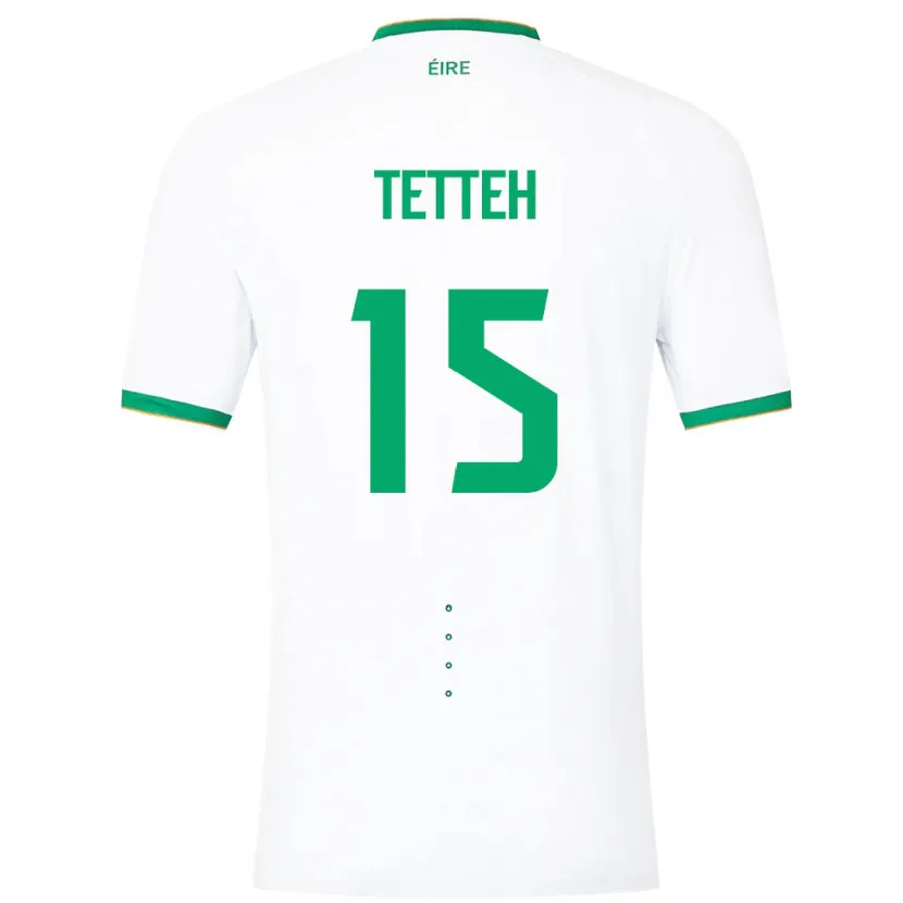 Danxen Niño Camiseta Irlanda Gideon Tetteh #15 Blanco 2ª Equipación 24-26 La Camisa