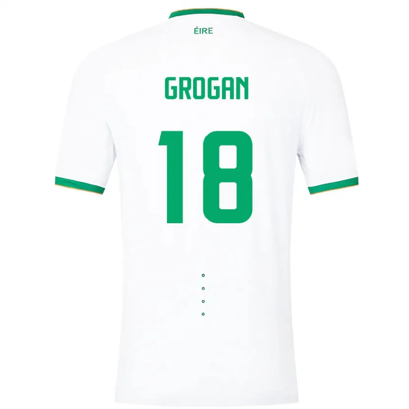 Danxen Niño Camiseta Irlanda Christy Grogan #18 Blanco 2ª Equipación 24-26 La Camisa