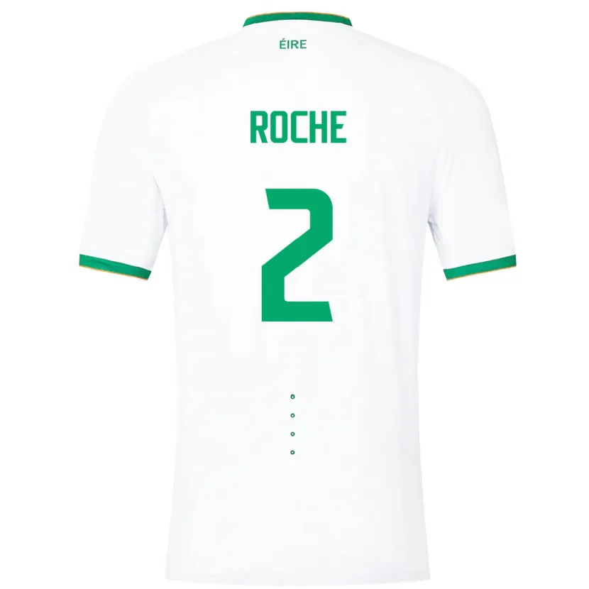 Danxen Niño Camiseta Irlanda James Roche #2 Blanco 2ª Equipación 24-26 La Camisa