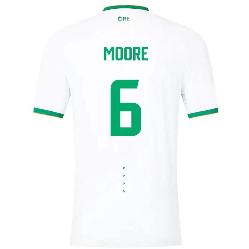 Danxen Niño Camiseta Irlanda Matthew Moore #6 Blanco 2ª Equipación 24-26 La Camisa