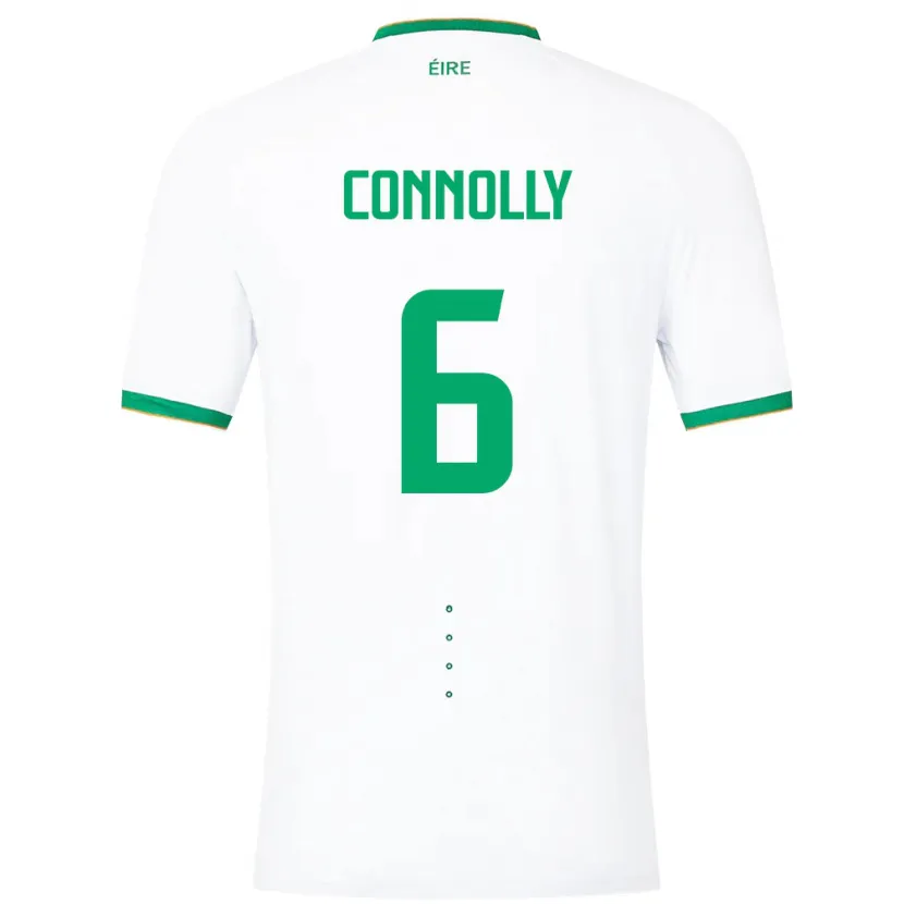 Danxen Niño Camiseta Irlanda Megan Connolly #6 Blanco 2ª Equipación 24-26 La Camisa