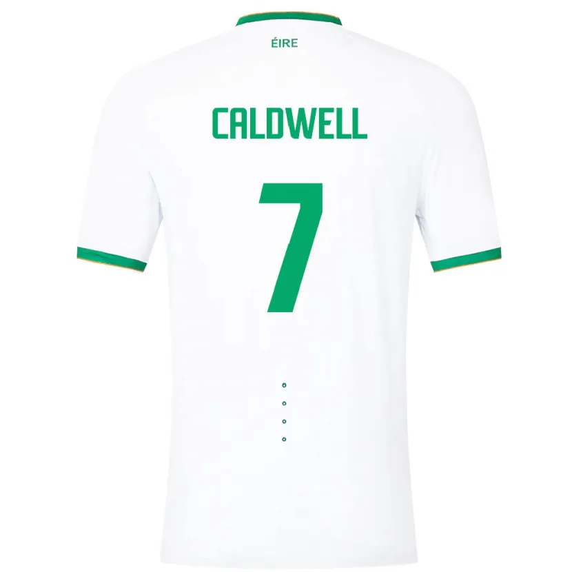 Danxen Niño Camiseta Irlanda Diane Caldwell #7 Blanco 2ª Equipación 24-26 La Camisa