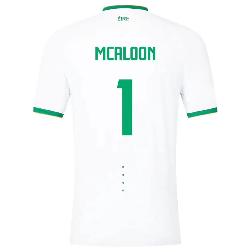 Danxen Niño Camiseta Irlanda Naoisha Mcaloon #1 Blanco 2ª Equipación 24-26 La Camisa