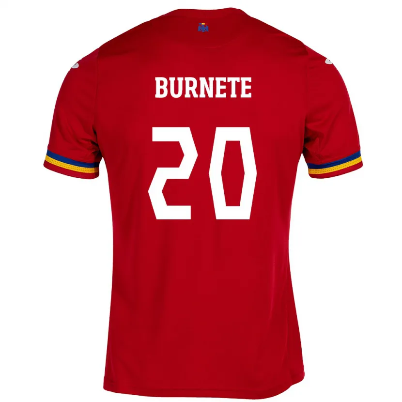 Danxen Niño Camiseta Rumania Rareș Burnete #20 Rojo 2ª Equipación 24-26 La Camisa