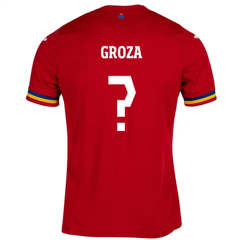 Danxen Niño Camiseta Rumania Darius Groza #0 Rojo 2ª Equipación 24-26 La Camisa