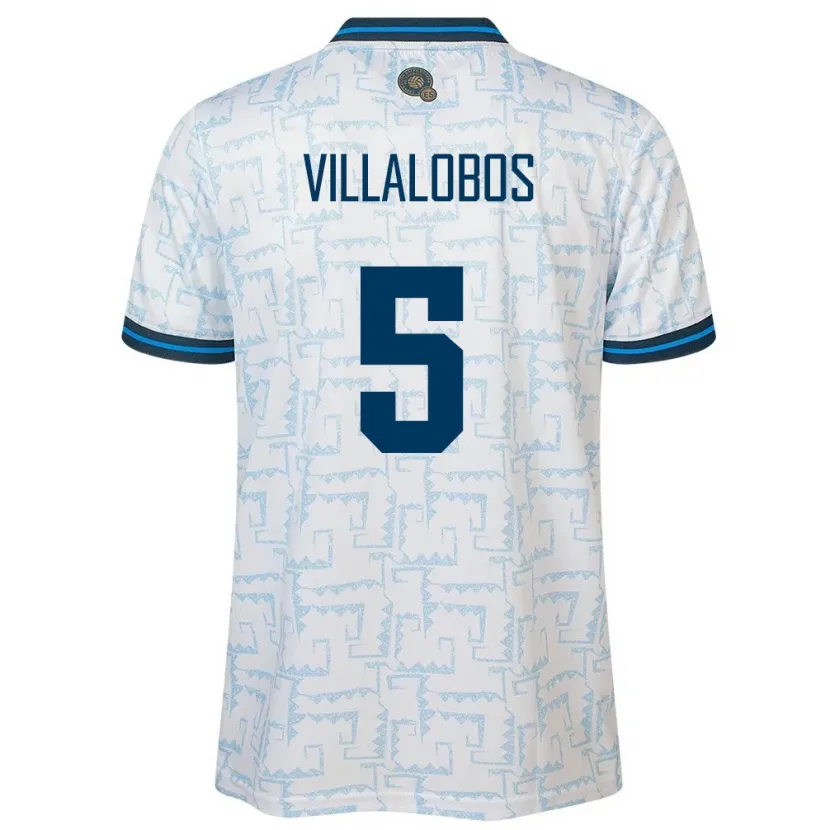 Danxen Niño Camiseta El Salvador Kristian Villalobos #5 Blanco 2ª Equipación 24-26 La Camisa