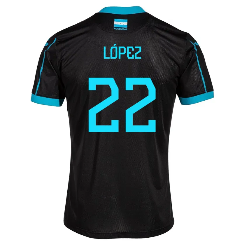 Danxen Niño Camiseta Honduras Luis López #22 Negro 2ª Equipación 24-26 La Camisa
