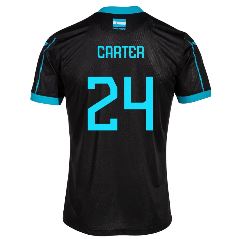 Danxen Niño Camiseta Honduras Daniel Carter #24 Negro 2ª Equipación 24-26 La Camisa