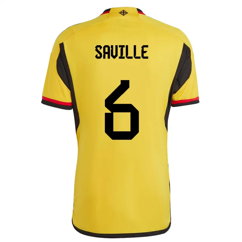 Danxen Niño Camiseta Irlanda Del Norte George Saville #6 Blanco 2ª Equipación 24-26 La Camisa