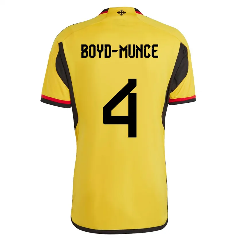 Danxen Niño Camiseta Irlanda Del Norte Caolan Boyd-Munce #4 Blanco 2ª Equipación 24-26 La Camisa
