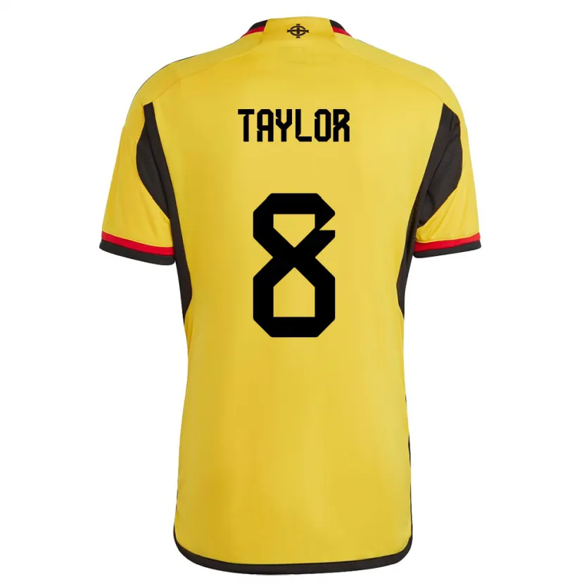 Danxen Niño Camiseta Irlanda Del Norte Dale Taylor #8 Blanco 2ª Equipación 24-26 La Camisa