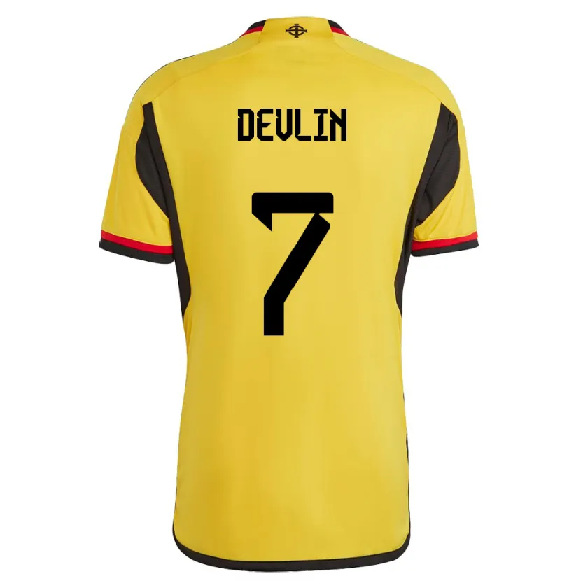 Danxen Niño Camiseta Irlanda Del Norte Terry Devlin #7 Blanco 2ª Equipación 24-26 La Camisa