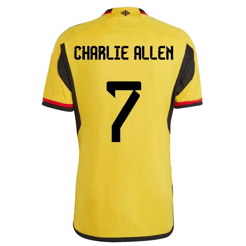 Danxen Niño Camiseta Irlanda Del Norte Charlie Allen #7 Blanco 2ª Equipación 24-26 La Camisa