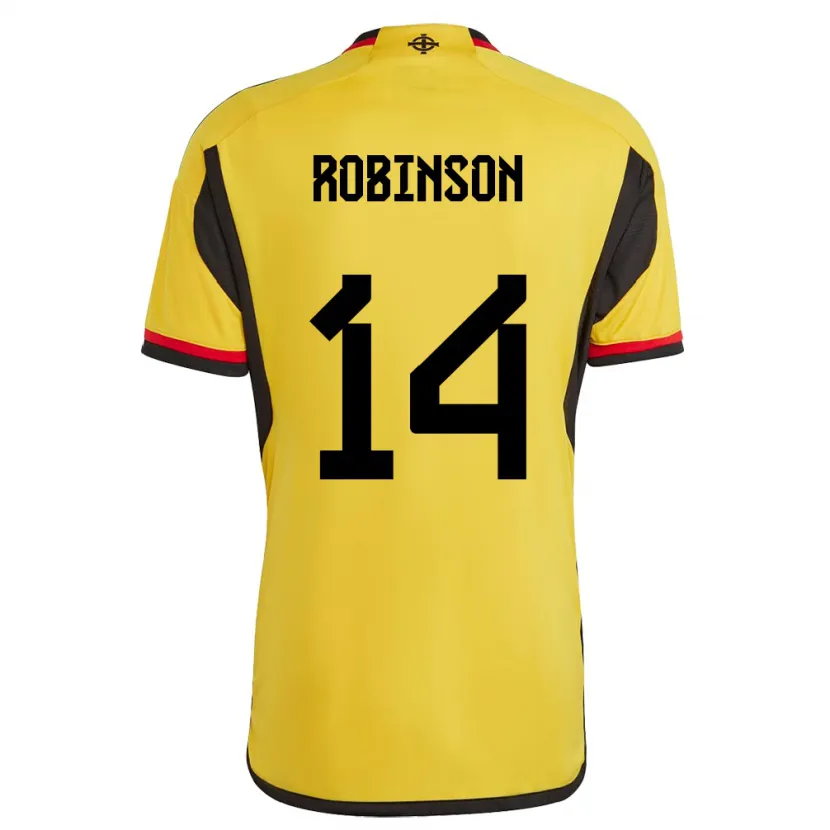 Danxen Niño Camiseta Irlanda Del Norte Darren Robinson #14 Blanco 2ª Equipación 24-26 La Camisa