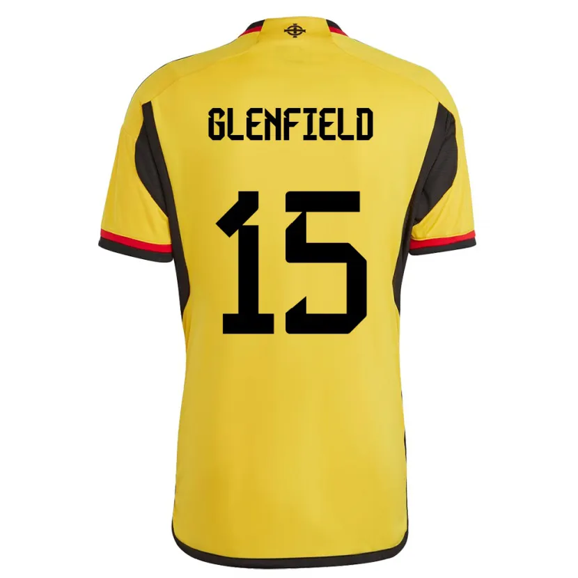 Danxen Niño Camiseta Irlanda Del Norte Sam Glenfield #15 Blanco 2ª Equipación 24-26 La Camisa