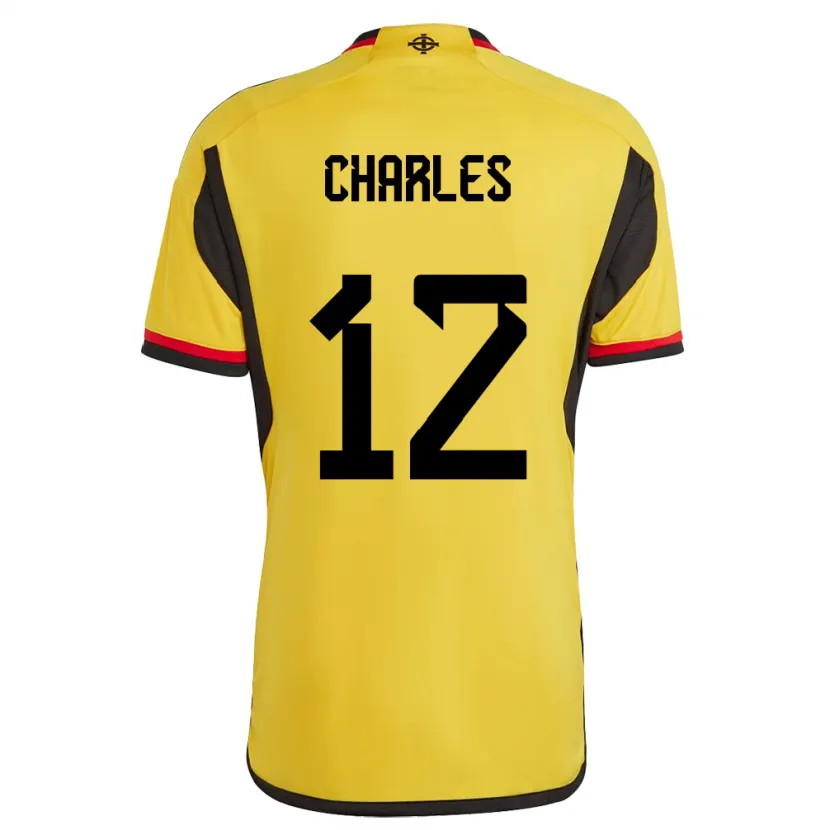 Danxen Niño Camiseta Irlanda Del Norte Pierce Charles #12 Blanco 2ª Equipación 24-26 La Camisa