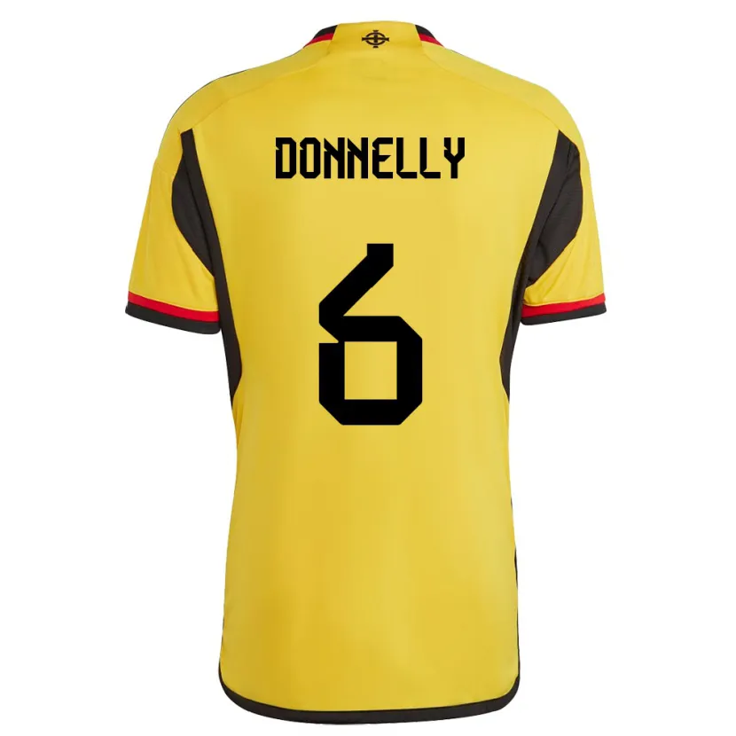 Danxen Niño Camiseta Irlanda Del Norte Ryan Donnelly #6 Blanco 2ª Equipación 24-26 La Camisa