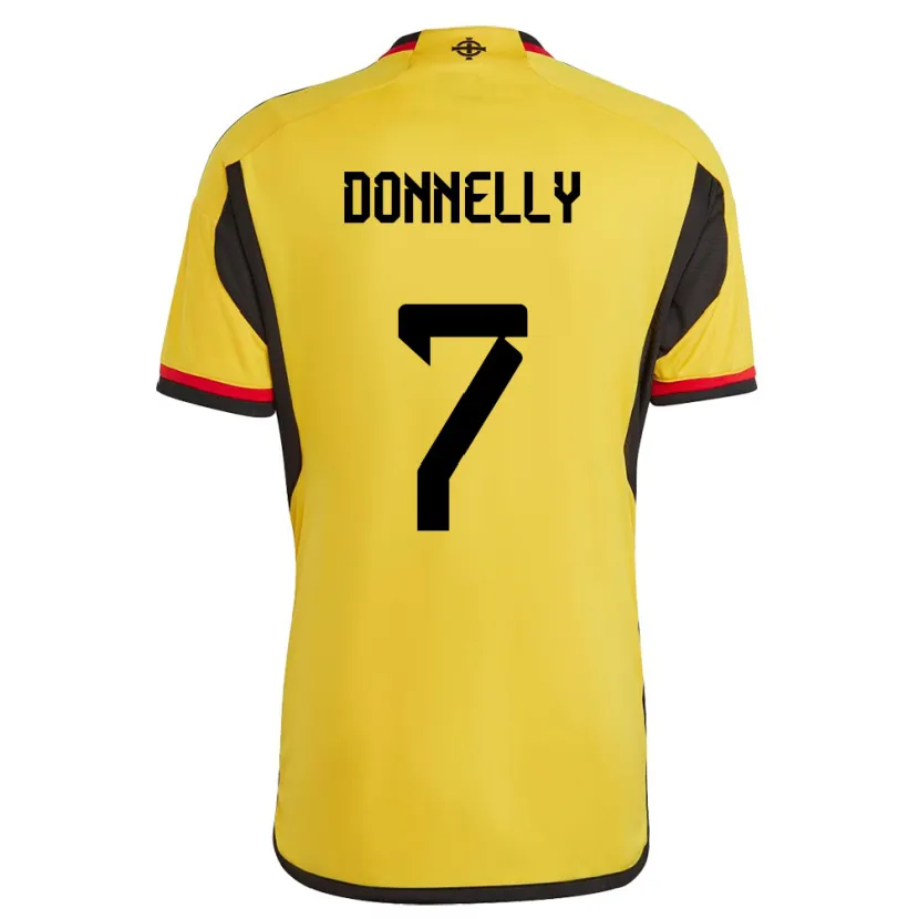 Danxen Niño Camiseta Irlanda Del Norte Caolan Donnelly #7 Blanco 2ª Equipación 24-26 La Camisa
