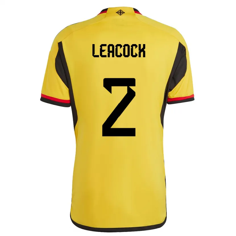 Danxen Niño Camiseta Irlanda Del Norte Callum Leacock #2 Blanco 2ª Equipación 24-26 La Camisa