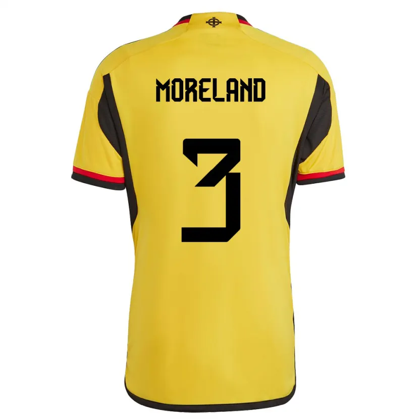 Danxen Niño Camiseta Irlanda Del Norte Calum Moreland #3 Blanco 2ª Equipación 24-26 La Camisa