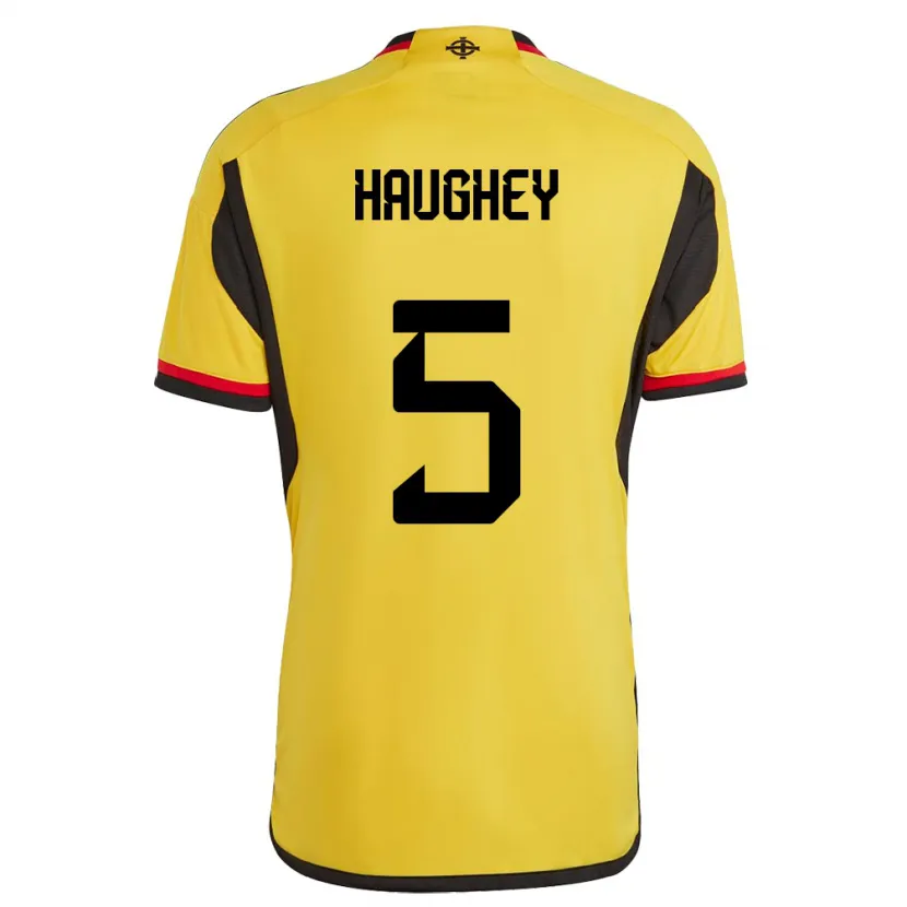 Danxen Niño Camiseta Irlanda Del Norte Conor Haughey #5 Blanco 2ª Equipación 24-26 La Camisa