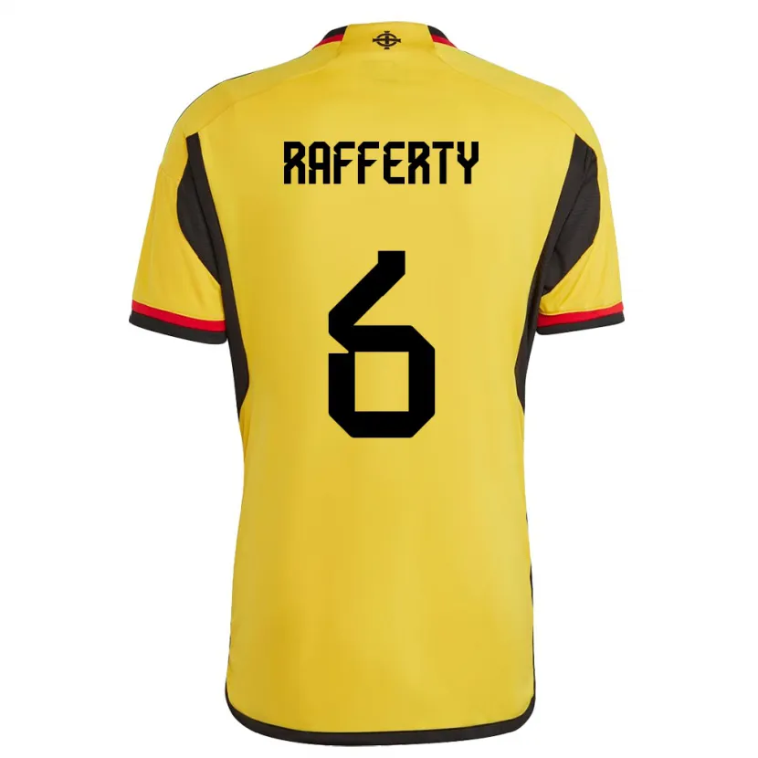 Danxen Niño Camiseta Irlanda Del Norte Laura Rafferty #6 Blanco 2ª Equipación 24-26 La Camisa