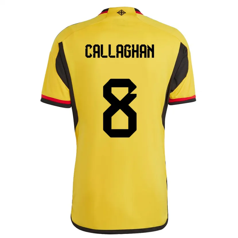Danxen Niño Camiseta Irlanda Del Norte Marissa Callaghan #8 Blanco 2ª Equipación 24-26 La Camisa