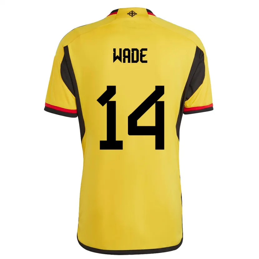 Danxen Niño Camiseta Irlanda Del Norte Lauren Wade #14 Blanco 2ª Equipación 24-26 La Camisa