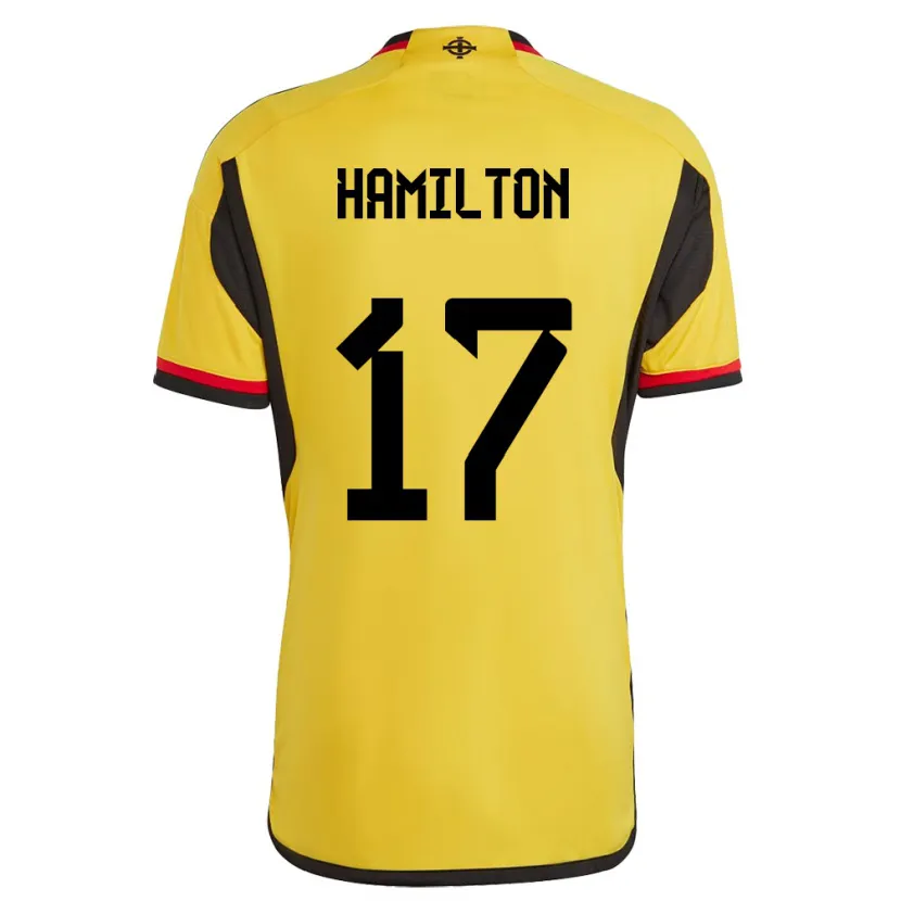 Danxen Niño Camiseta Irlanda Del Norte Caragh Hamilton #17 Blanco 2ª Equipación 24-26 La Camisa