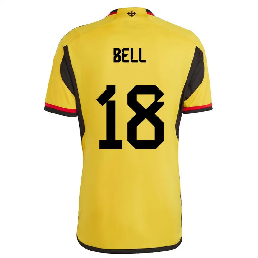 Danxen Niño Camiseta Irlanda Del Norte Megan Bell #18 Blanco 2ª Equipación 24-26 La Camisa