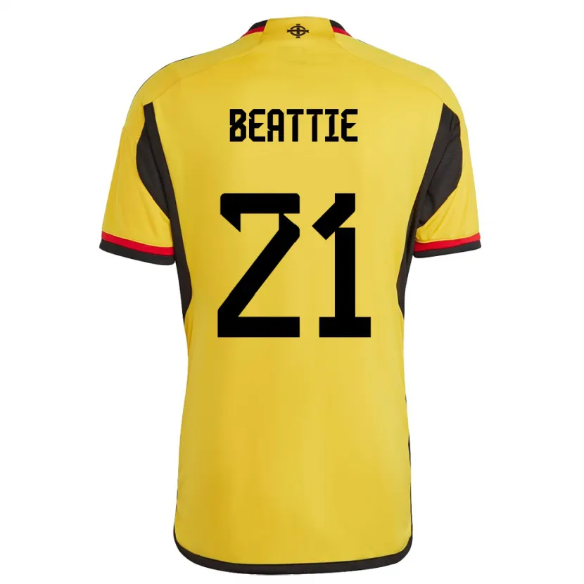Danxen Niño Camiseta Irlanda Del Norte Kerry Beattie #21 Blanco 2ª Equipación 24-26 La Camisa