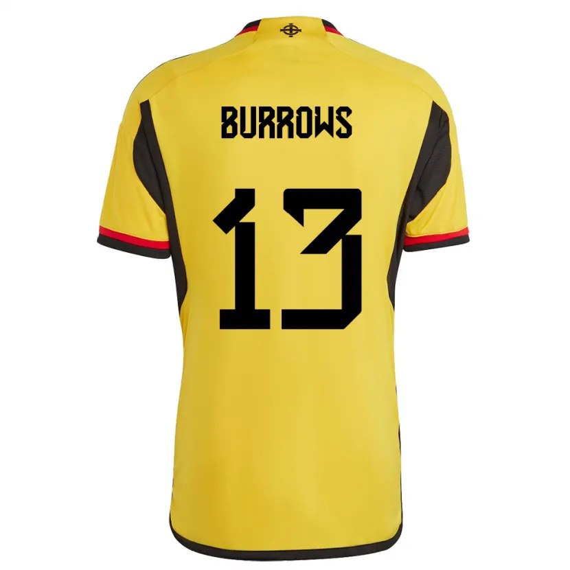 Danxen Niño Camiseta Irlanda Del Norte Kelsie Burrows #13 Blanco 2ª Equipación 24-26 La Camisa