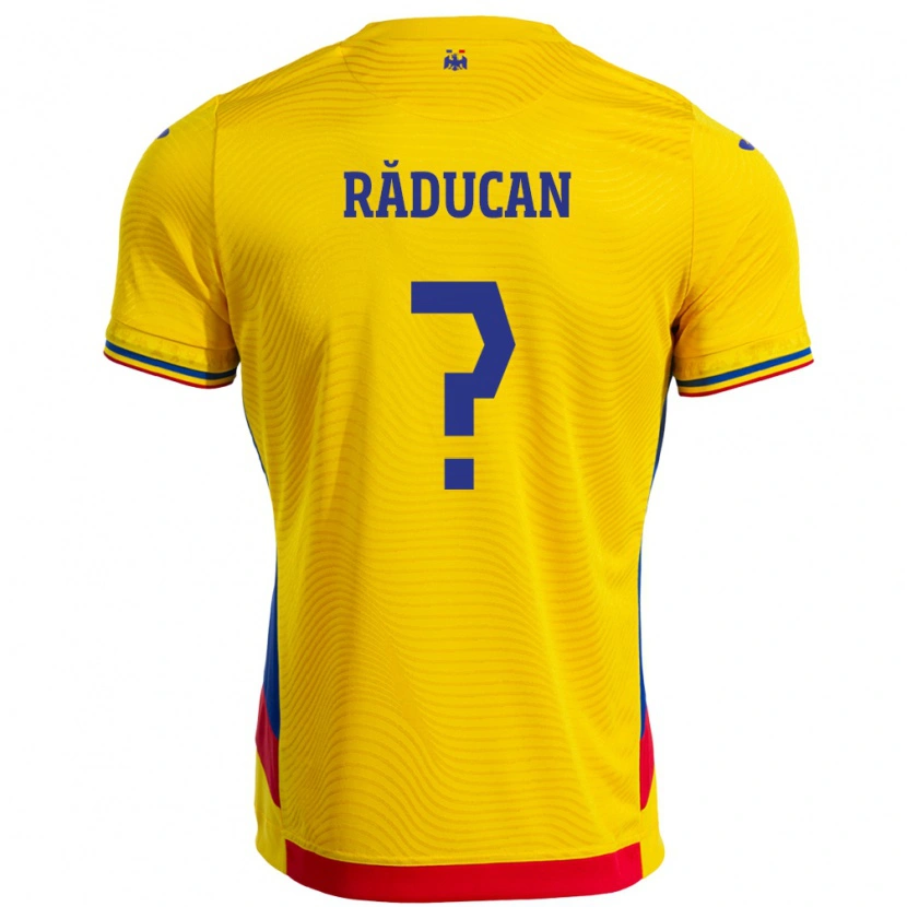 Danxen Hombre Camiseta Rumania Iustin Răducan #0 Amarillo 1ª Equipación 24-26 La Camisa