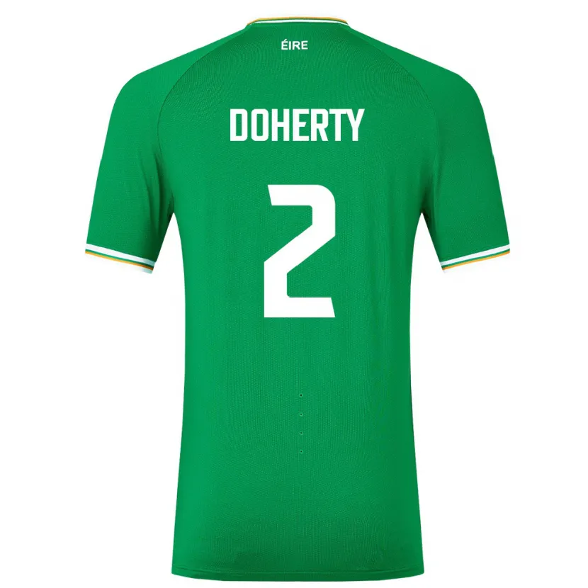 Danxen Hombre Camiseta Irlanda Matt Doherty #2 Verde 1ª Equipación 24-26 La Camisa