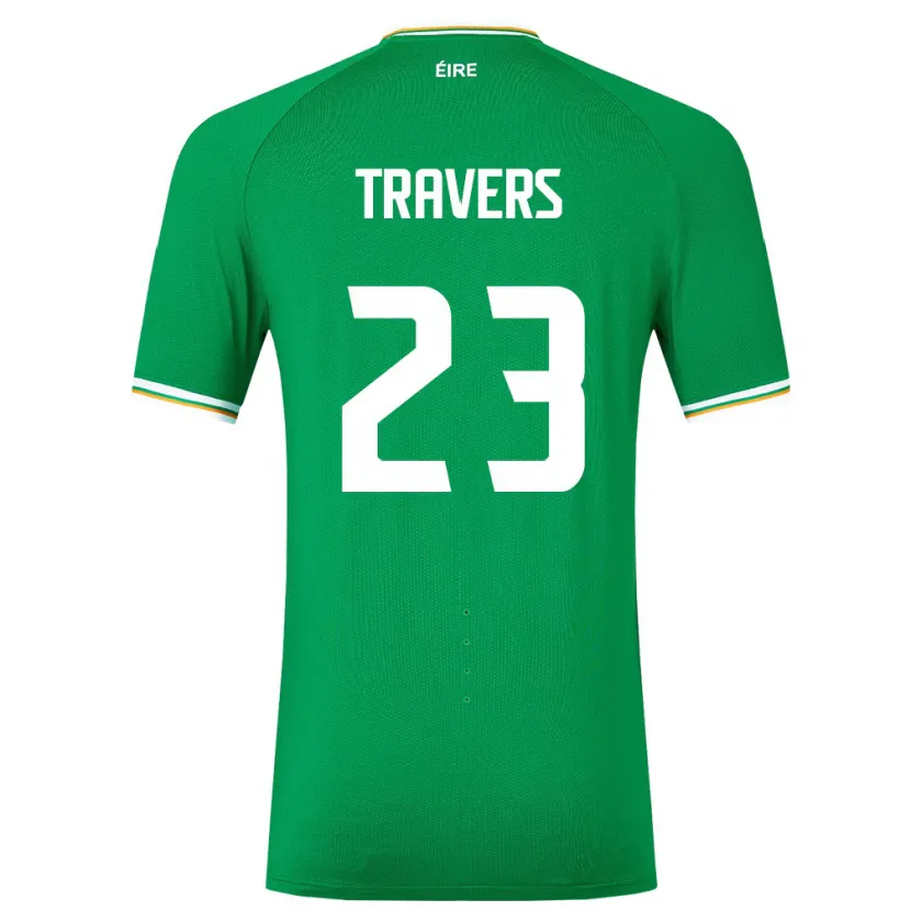 Danxen Hombre Camiseta Irlanda Mark Travers #23 Verde 1ª Equipación 24-26 La Camisa