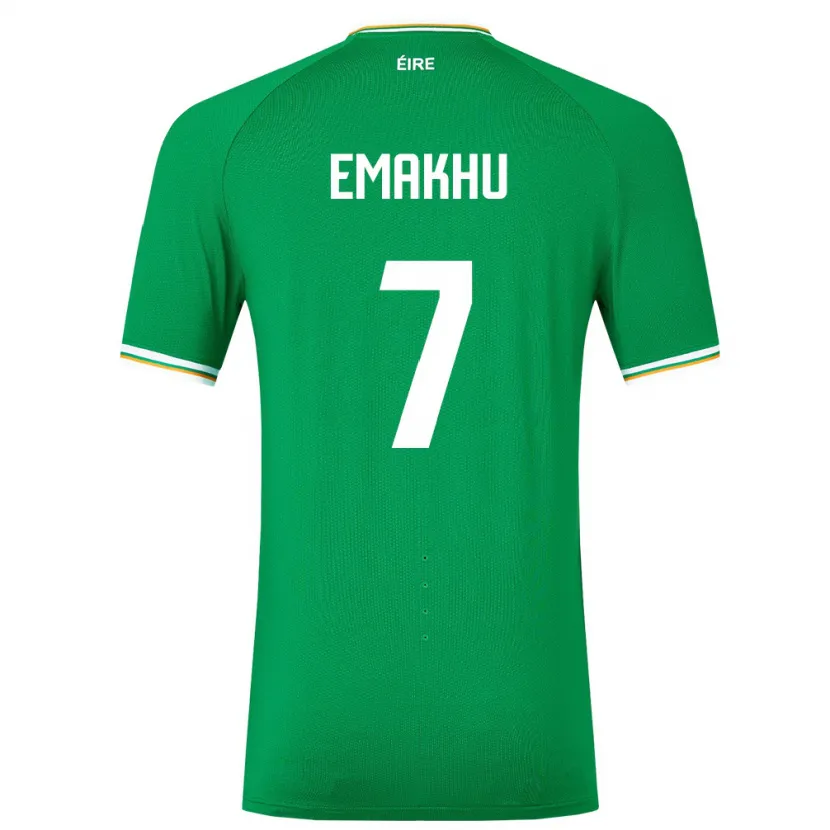 Danxen Hombre Camiseta Irlanda Aidomo Emakhu #7 Verde 1ª Equipación 24-26 La Camisa
