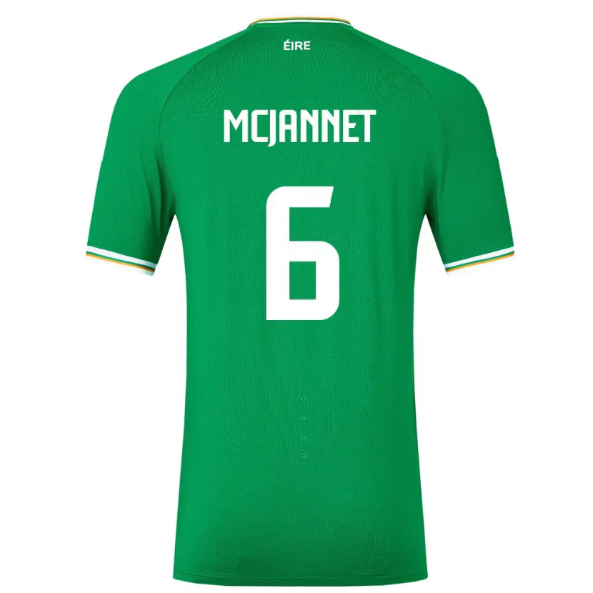 Danxen Hombre Camiseta Irlanda Ed Mcjannet #6 Verde 1ª Equipación 24-26 La Camisa