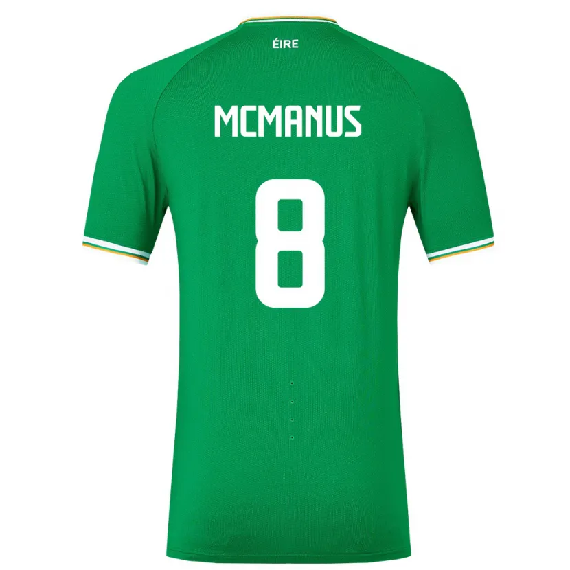 Danxen Hombre Camiseta Irlanda James Mcmanus #8 Verde 1ª Equipación 24-26 La Camisa