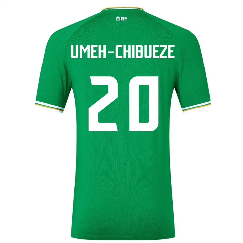 Danxen Hombre Camiseta Irlanda Franco Umeh-Chibueze #20 Verde 1ª Equipación 24-26 La Camisa