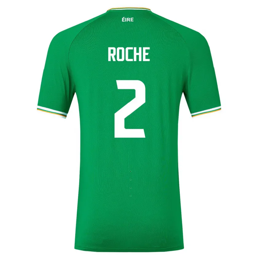 Danxen Hombre Camiseta Irlanda James Roche #2 Verde 1ª Equipación 24-26 La Camisa