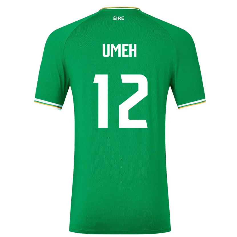 Danxen Hombre Camiseta Irlanda Jaden Umeh #12 Verde 1ª Equipación 24-26 La Camisa