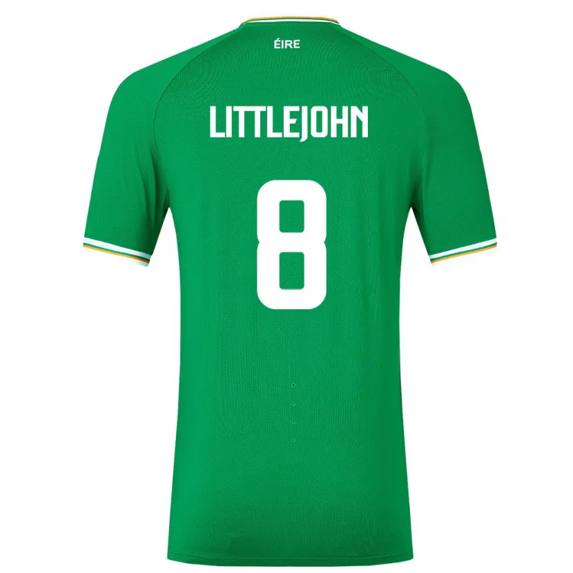 Danxen Hombre Camiseta Irlanda Ruesha Littlejohn #8 Verde 1ª Equipación 24-26 La Camisa