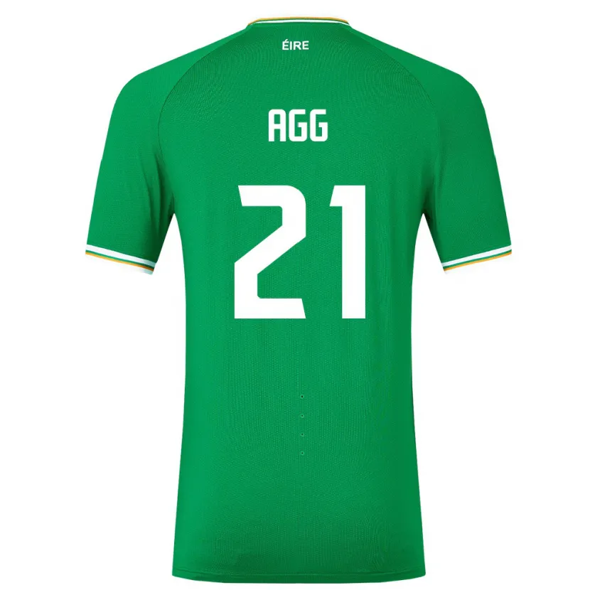 Danxen Hombre Camiseta Irlanda Lily Agg #21 Verde 1ª Equipación 24-26 La Camisa