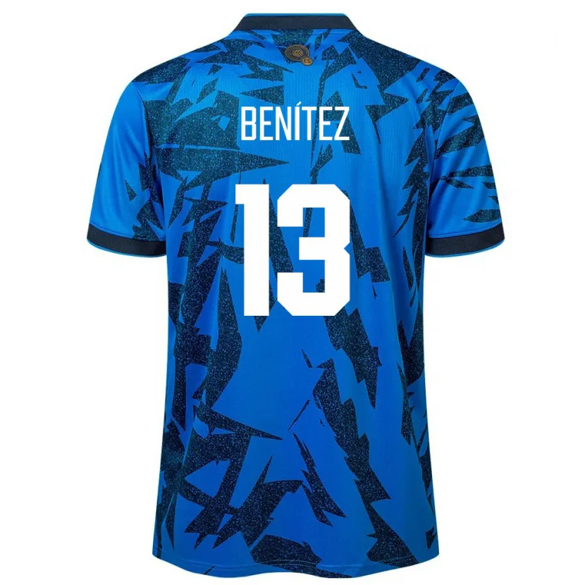 Danxen Hombre Camiseta El Salvador Tereso Benítez #13 Azul 1ª Equipación 24-26 La Camisa