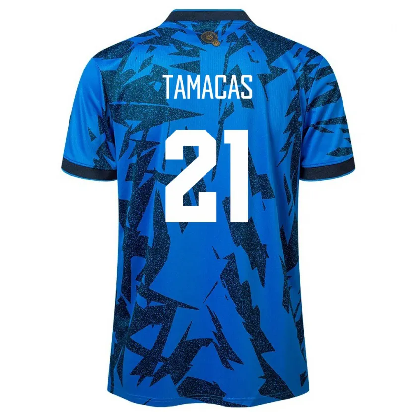 Danxen Hombre Camiseta El Salvador Bryan Tamacas #21 Azul 1ª Equipación 24-26 La Camisa