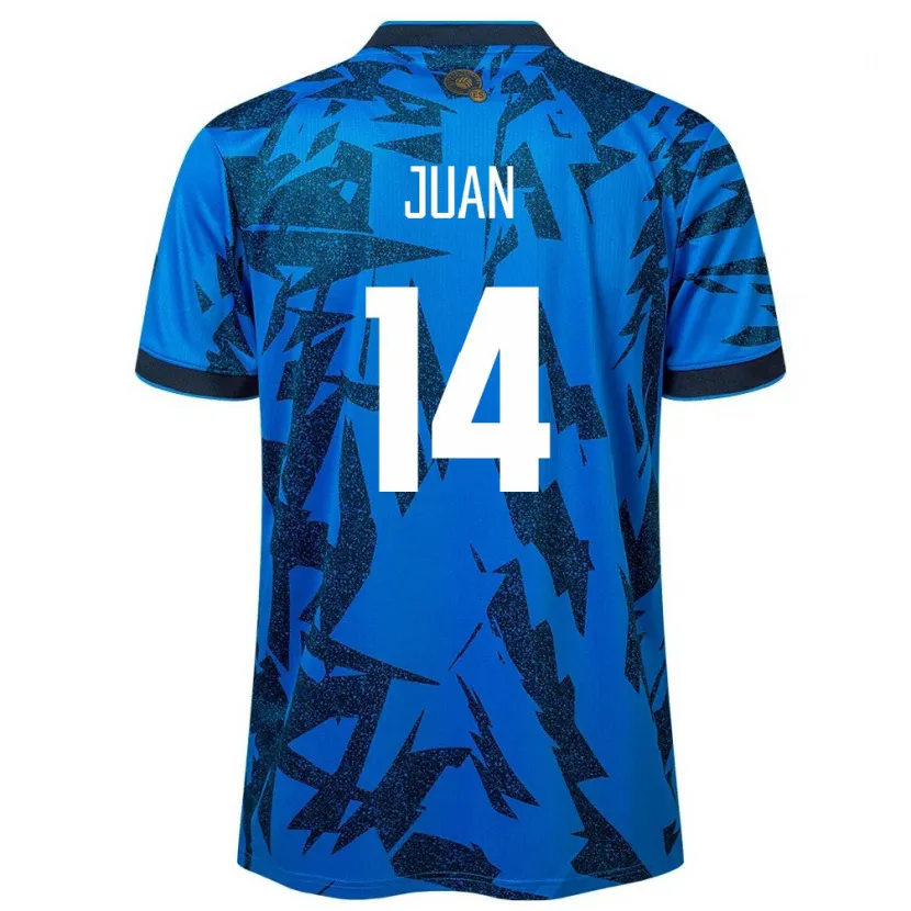 Danxen Hombre Camiseta El Salvador Juan Sánchez #14 Azul 1ª Equipación 24-26 La Camisa