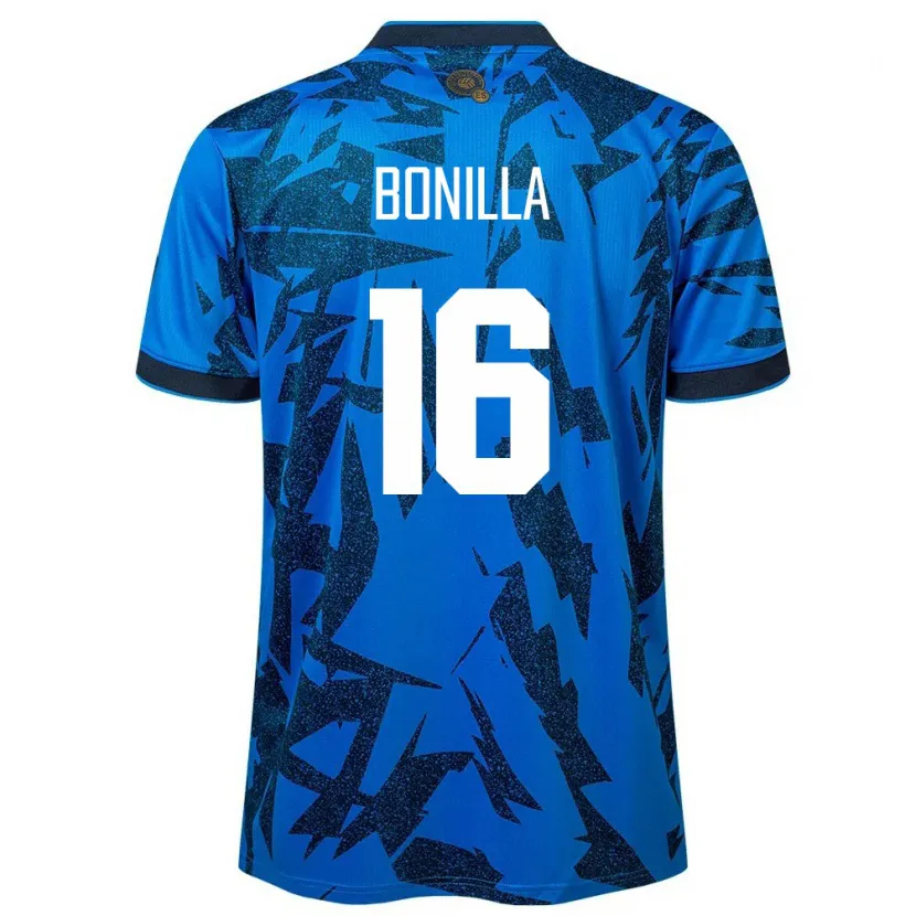 Danxen Hombre Camiseta El Salvador Elmer Bonilla #16 Azul 1ª Equipación 24-26 La Camisa
