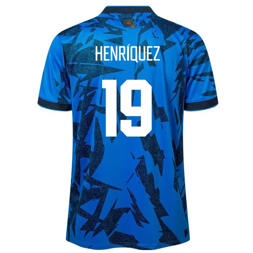 Danxen Hombre Camiseta El Salvador Alejandro Henríquez #19 Azul 1ª Equipación 24-26 La Camisa